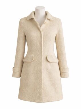 Size 6 Bill Blass Women’s Boiled Wool Long Cream Winter Coat Vintage